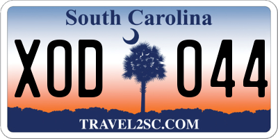 SC license plate XOD044