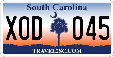 SC license plate XOD045