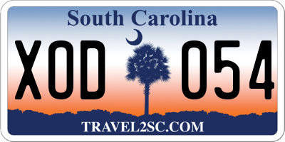 SC license plate XOD054