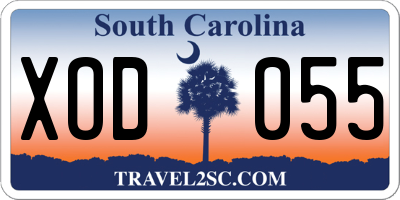 SC license plate XOD055