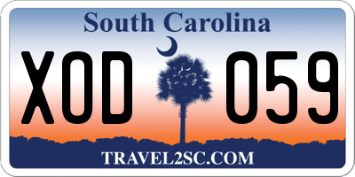 SC license plate XOD059