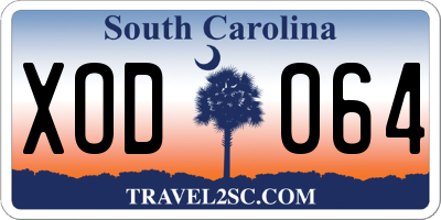 SC license plate XOD064