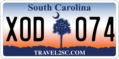 SC license plate XOD074