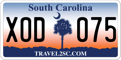 SC license plate XOD075