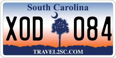 SC license plate XOD084