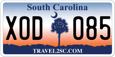 SC license plate XOD085