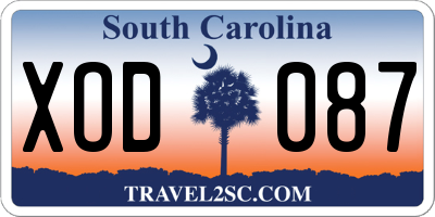 SC license plate XOD087