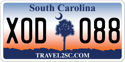 SC license plate XOD088