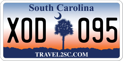 SC license plate XOD095