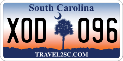 SC license plate XOD096