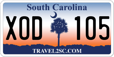 SC license plate XOD105