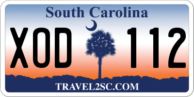 SC license plate XOD112