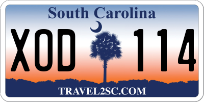 SC license plate XOD114