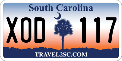 SC license plate XOD117