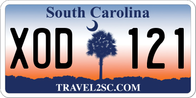 SC license plate XOD121