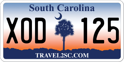 SC license plate XOD125