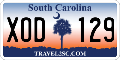 SC license plate XOD129