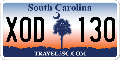 SC license plate XOD130