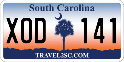 SC license plate XOD141