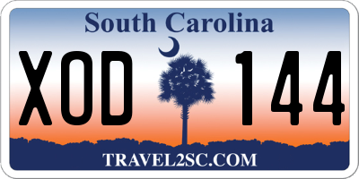 SC license plate XOD144