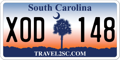 SC license plate XOD148