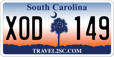 SC license plate XOD149