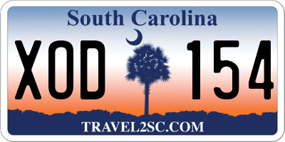 SC license plate XOD154