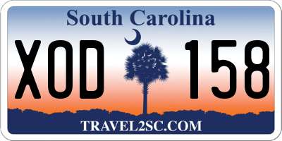 SC license plate XOD158