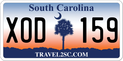 SC license plate XOD159