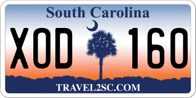 SC license plate XOD160