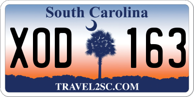SC license plate XOD163