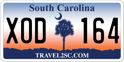 SC license plate XOD164