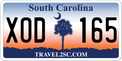 SC license plate XOD165