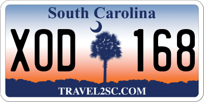 SC license plate XOD168