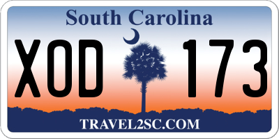SC license plate XOD173