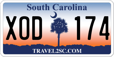 SC license plate XOD174