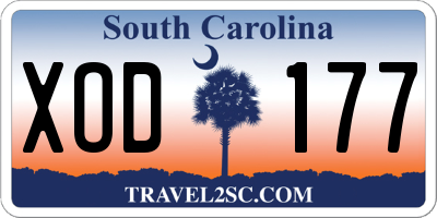 SC license plate XOD177