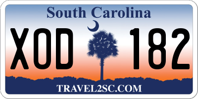 SC license plate XOD182