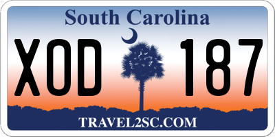 SC license plate XOD187
