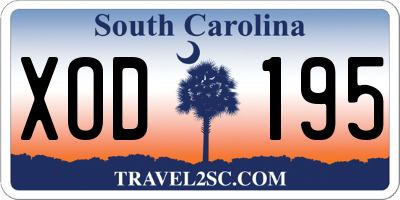 SC license plate XOD195
