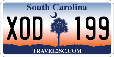 SC license plate XOD199