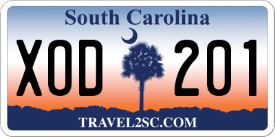 SC license plate XOD201