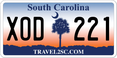 SC license plate XOD221