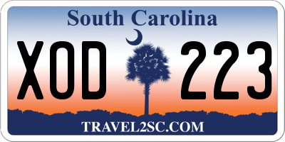 SC license plate XOD223
