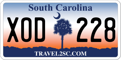 SC license plate XOD228