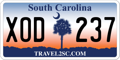 SC license plate XOD237