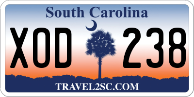SC license plate XOD238