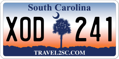 SC license plate XOD241