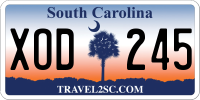 SC license plate XOD245