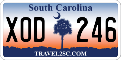 SC license plate XOD246